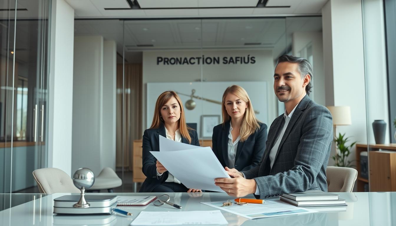 Family reviewing legal documents
